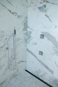daltile marble attache calacatta shower walls